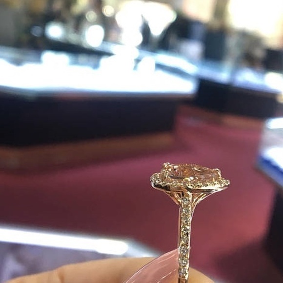 18K Rose Gold Filled Pear shape Morganite Ring - Picture 6 of 12